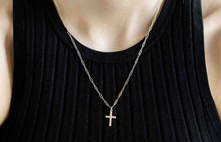Oliver Cabell femmes collier croix 4D0P432 accessoires or