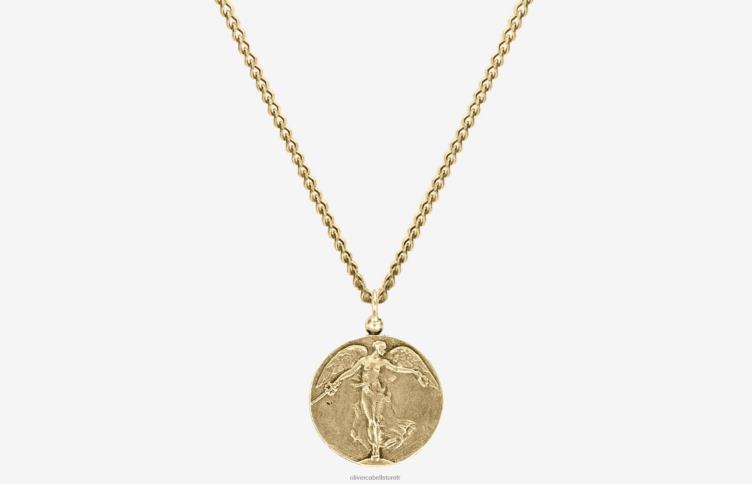 Oliver Cabell Hommes collier pendentif ange de miséricorde 4D0P237 accessoires or