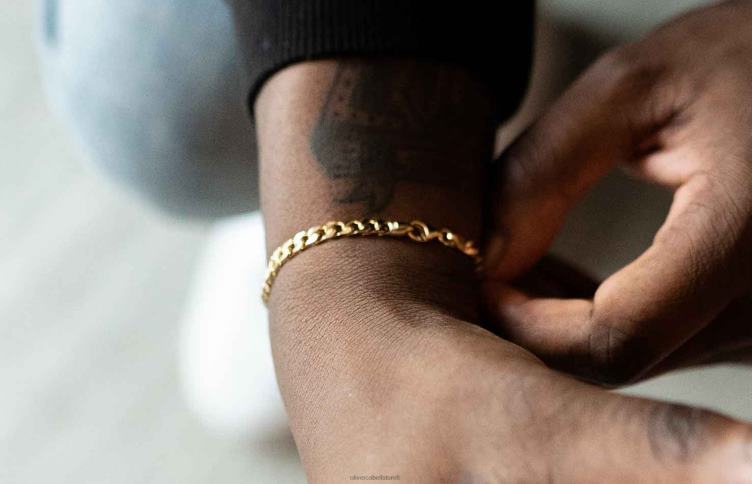 Oliver Cabell Hommes Bracelet chaîne cubaine 4 mm 4D0P226 accessoires or