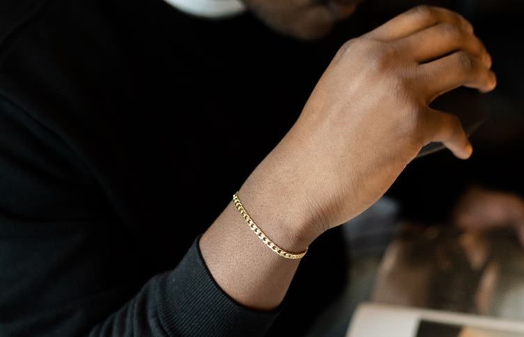 Oliver Cabell Hommes Bracelet chaîne cubaine 4 mm 4D0P226 accessoires or