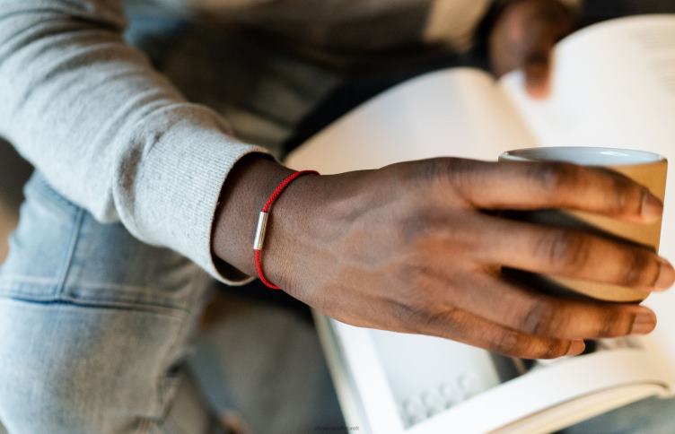 Oliver Cabell Hommes bracelet cordon fougère 4D0P203 accessoires rouge