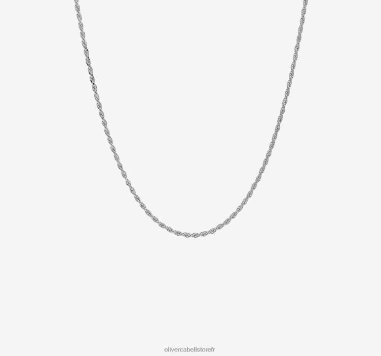 Oliver Cabell Hommes Chaîne de corde de 2 mm 4D0P215 accessoires argent