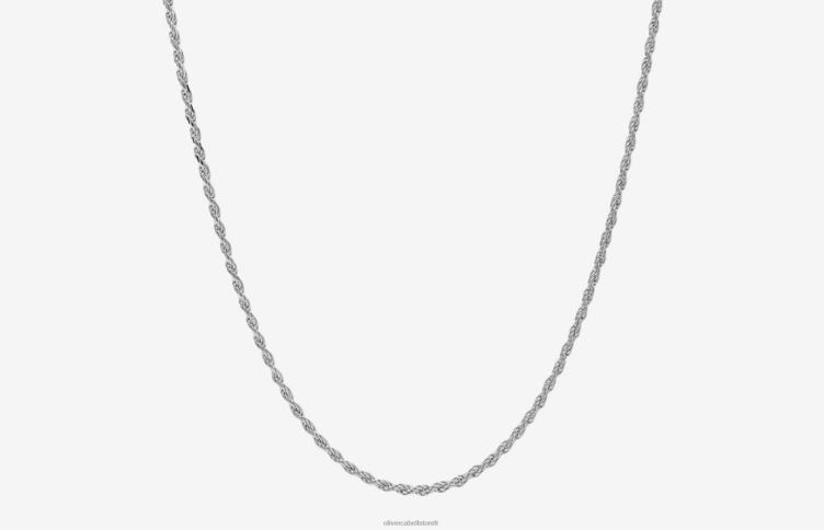 Oliver Cabell Hommes Chaîne de corde de 2 mm 4D0P215 accessoires argent