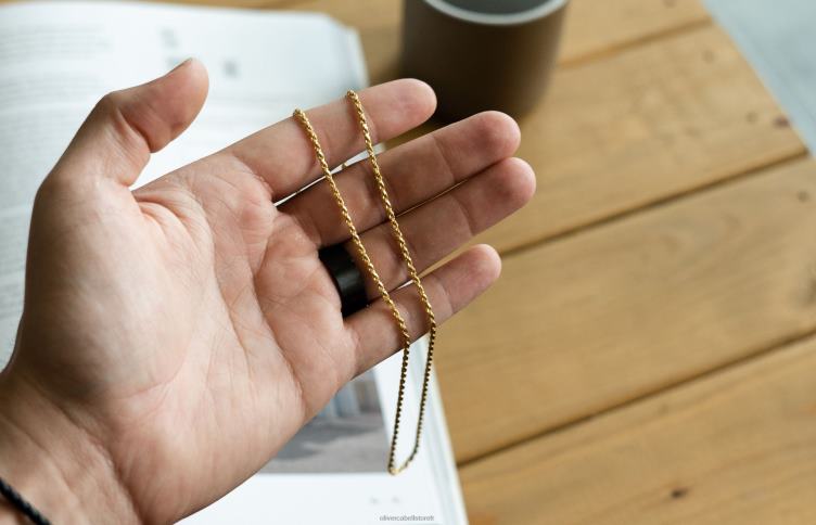 Oliver Cabell Hommes Chaîne de corde de 4 mm 4D0P230 accessoires or