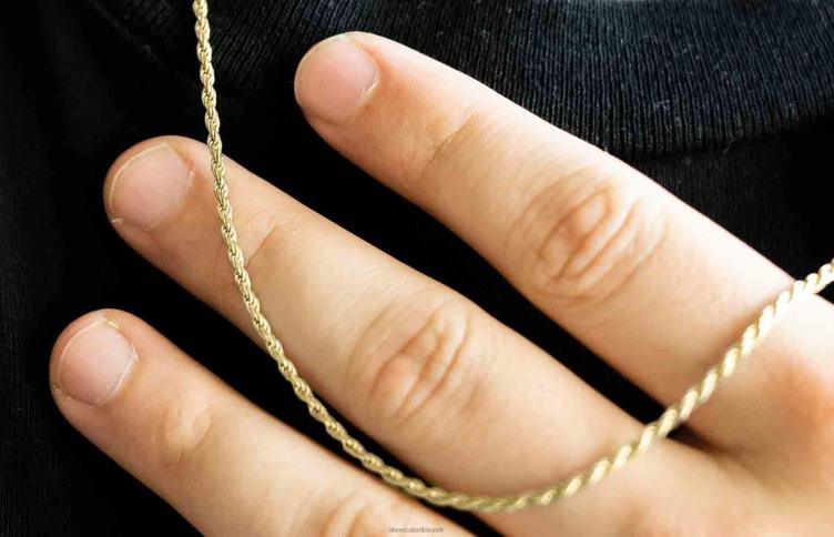 Oliver Cabell Hommes Chaîne de corde de 4 mm 4D0P230 accessoires or