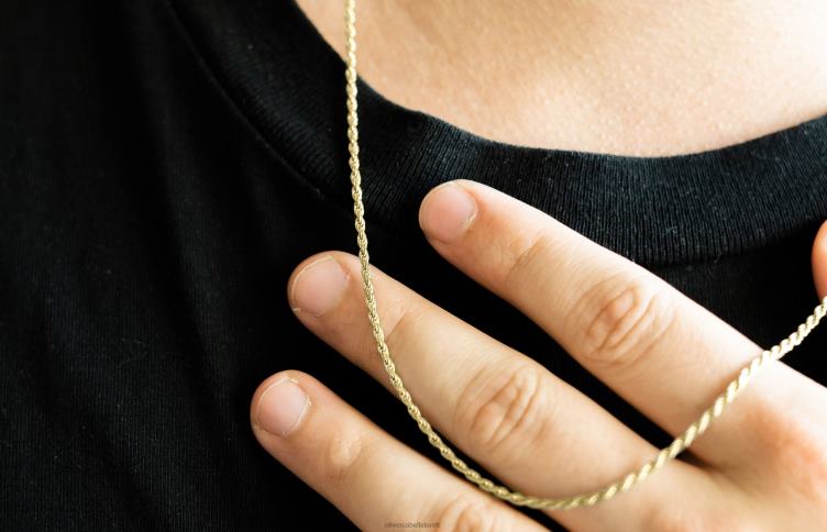 Oliver Cabell Hommes Chaîne de corde de 4 mm 4D0P230 accessoires or