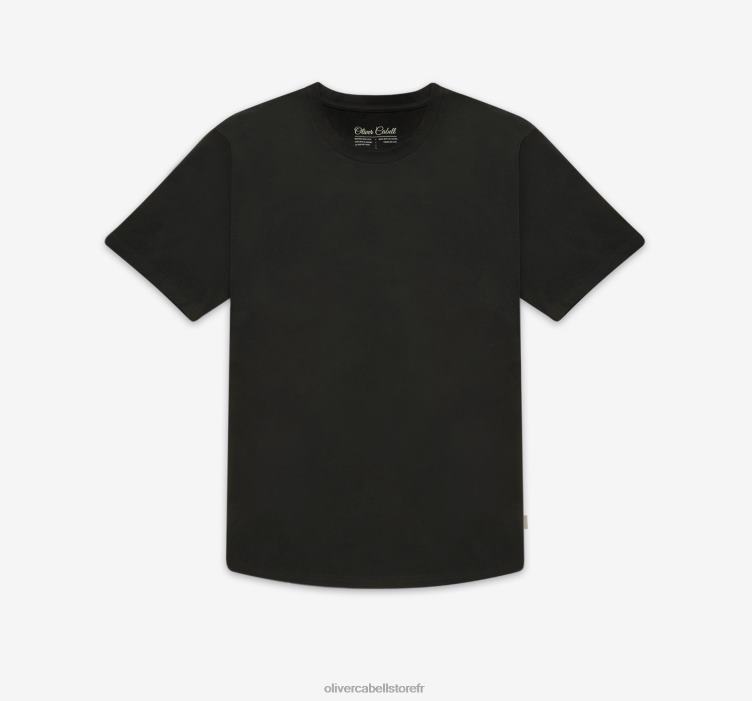 Oliver Cabell Hommes t-shirt à ourlet arrondi 4D0P246 vêtements noir
