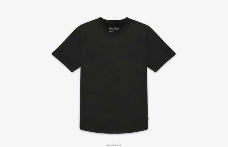 Oliver Cabell Hommes t-shirt à ourlet arrondi 4D0P246 vêtements noir