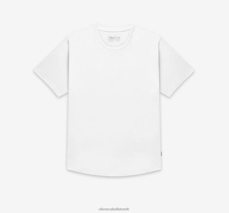 Oliver Cabell Hommes t-shirt à ourlet arrondi 4D0P247 vêtements blanc