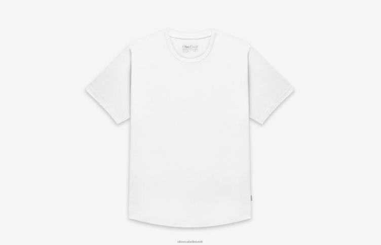 Oliver Cabell Hommes t-shirt à ourlet arrondi 4D0P247 vêtements blanc