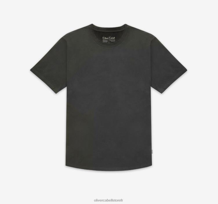 Oliver Cabell Hommes t-shirt à ourlet arrondi 4D0P248 vêtements charbon