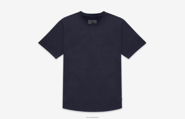 Oliver Cabell Hommes t-shirt à ourlet arrondi 4D0P249 vêtements marine